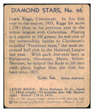 1934-36 Diamond Stars #096 Lew Riggs Reds VG 465612