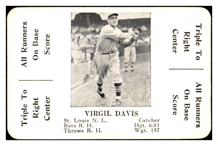 1936 S & S Game Virgil Davis Cardinals EX-MT 465707