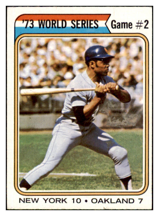 1974 Topps Baseball #473 World Series Game 2 Willie Mays EX 465861
