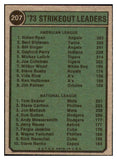 1974 Topps Baseball #207 Strike Out Leaders Nolan Ryan EX-MT 465862