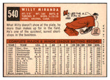 1959 Topps Baseball #540 Willie Miranda Orioles EX-MT 465955