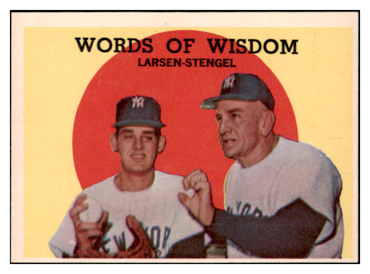 1959 Topps Baseball #383 Casey Stengel Don Larsen EX-MT 465964