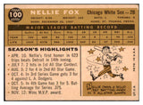 1960 Topps Baseball #100 Nellie Fox White Sox EX 465986