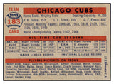 1957 Topps Baseball #183 Chicago Cubs Team VG-EX 466009