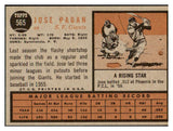 1962 Topps Baseball #565 Jose Pagan Giants GD-VG 466048