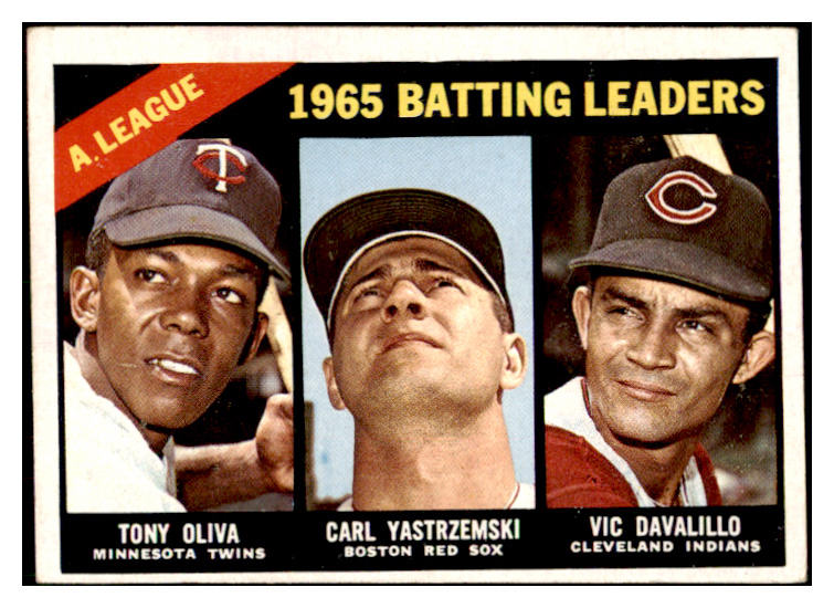 1966 Topps Baseball #216 A.L. Batting Leaders Yastrzemski EX 466096