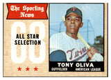 1968 Topps Baseball #371 Tony Oliva A.S. Twins EX 466122