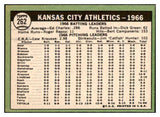 1967 Topps Baseball #262 Kansas City A's Team VG-EX 466143