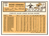 1963 Topps Baseball #135 Richie Ashburn Mets EX-MT 466154