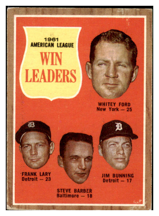 1962 Topps Baseball #057 A.L. Win Leaders Whitey Ford VG-EX 466159