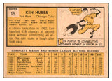1963 Topps Baseball #015 Ken Hubbs Cubs EX-MT 466257