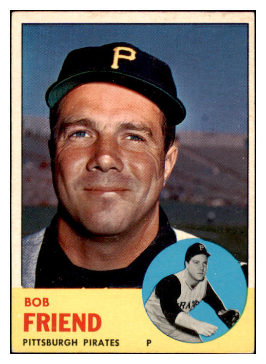 1963 Topps Baseball #450 Bob Friend Pirates EX 466271