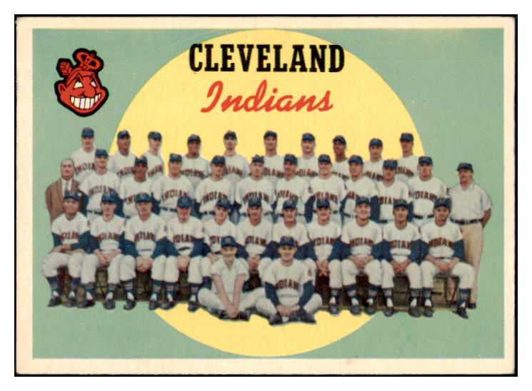 1959 Topps Baseball #476 Cleveland Indians Team EX 466284