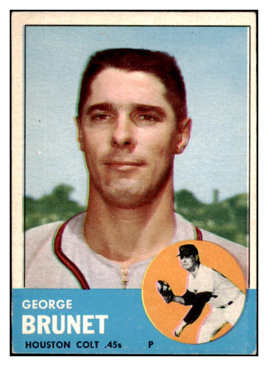 1963 Topps Baseball #538 George Brunet Colt .45s VG-EX 466314