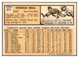 1963 Topps Baseball #511 Charlie Neal Mets EX-MT 466330