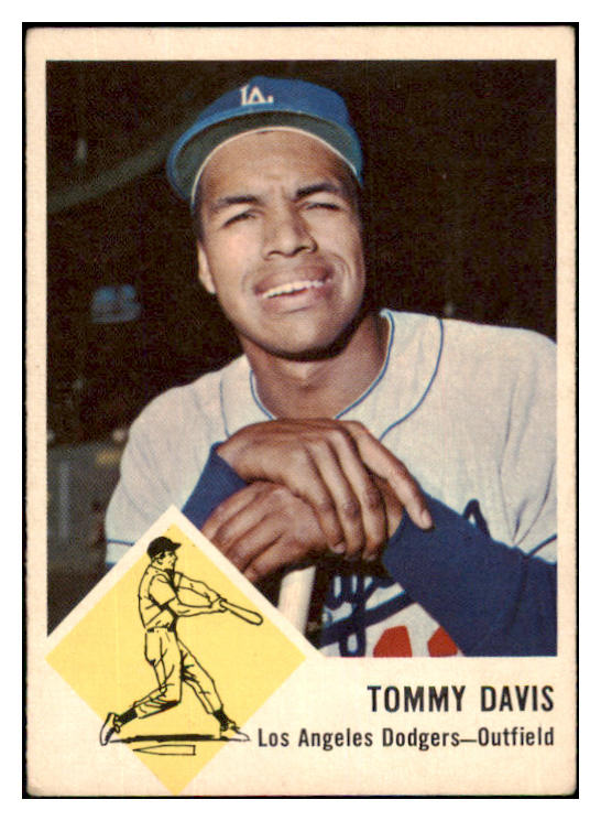 1963 Fleer Baseball #040 Tommy Davis Dodgers FR-GD ink back 466336