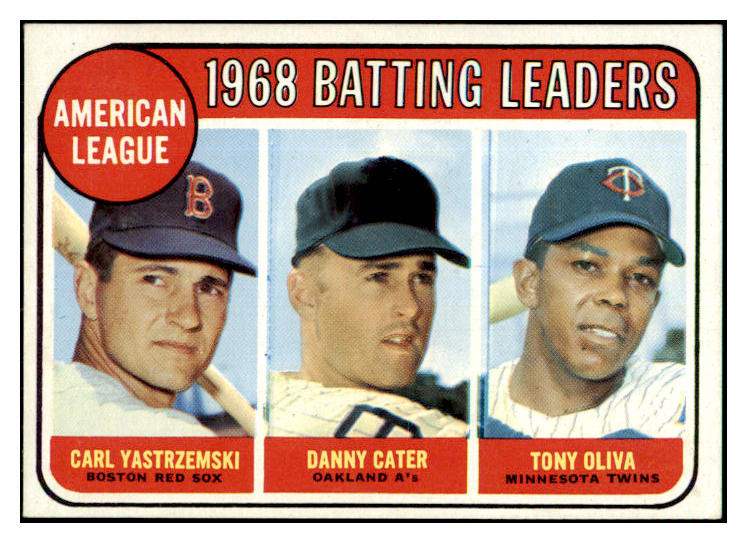 1969 Topps Baseball #001 A.L. Batting Leaders Yastrzemski EX 466361
