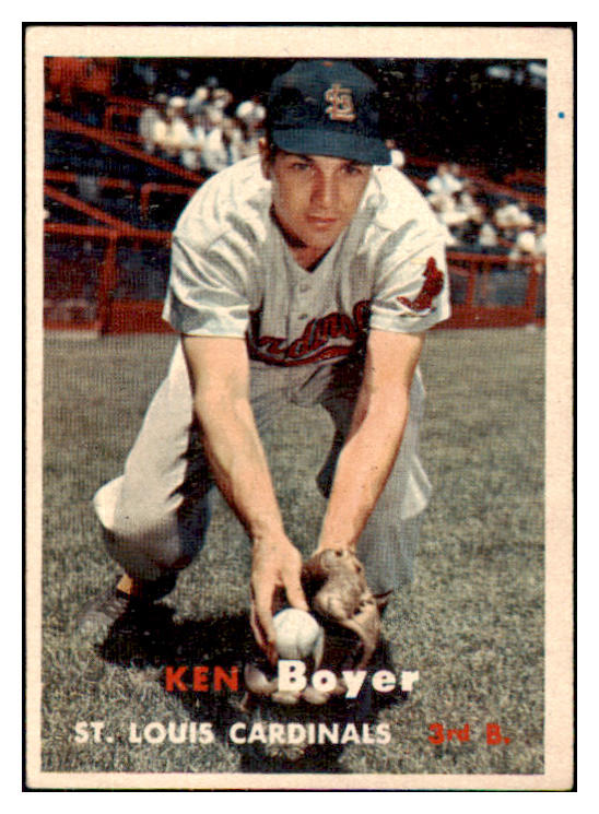 1957 Topps Baseball #122 Ken Boyer Cardinals EX 466376