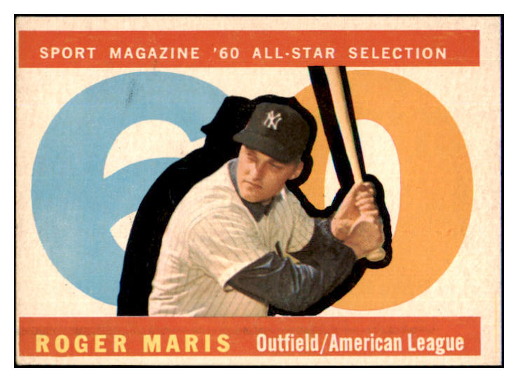 1960 Topps Baseball #565 Roger Maris A.S. Yankees Good trimmed 466511