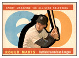 1960 Topps Baseball #565 Roger Maris A.S. Yankees Good trimmed 466511