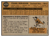 1960 Topps Baseball #490 Frank Robinson Reds Good trimmed 466523