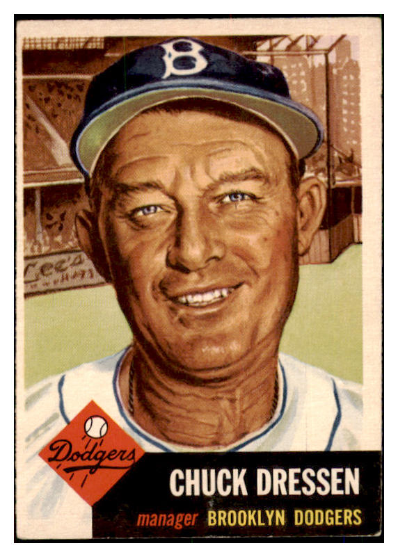 1953 Topps Baseball #050 Chuck Dressen Dodgers VG-EX 466561