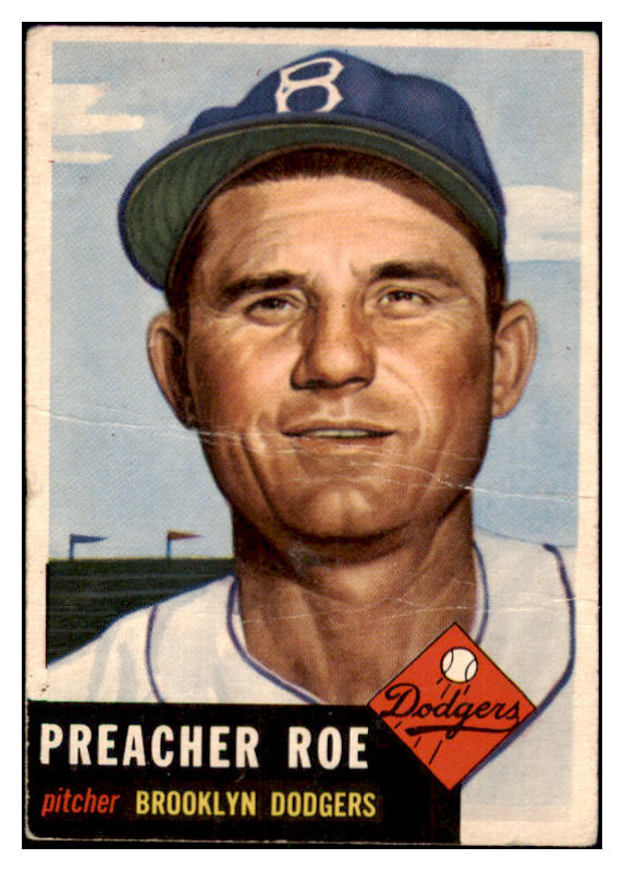 1953 Topps Baseball #254 Preacher Roe Dodgers FR-GD 466578