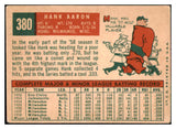 1959 Topps Baseball #380 Hank Aaron Braves VG 466627