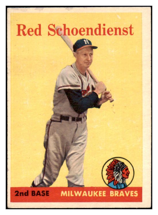 1958 Topps Baseball #190 Red Schoendienst Braves EX 466661