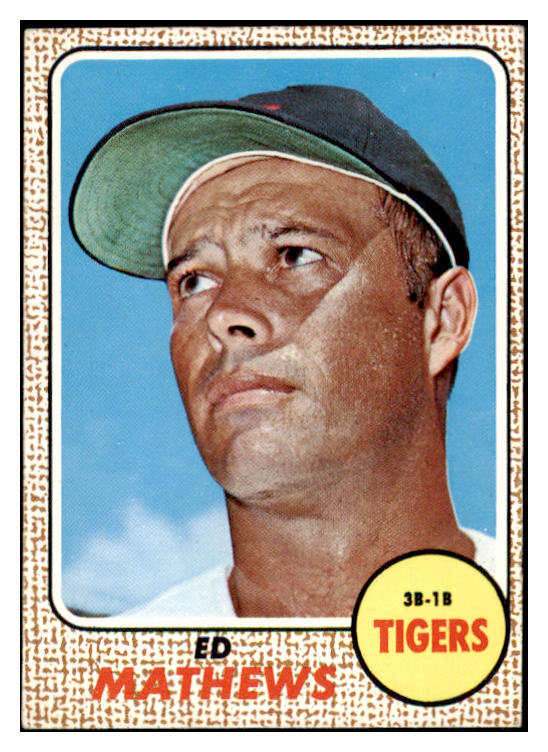 1968 Topps Baseball #058 Eddie Mathews Tigers VG-EX 466718