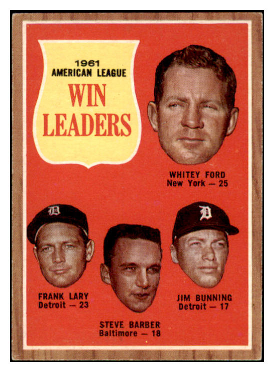 1962 Topps Baseball #057 A.L. Win Leaders Whitey Ford EX 466758
