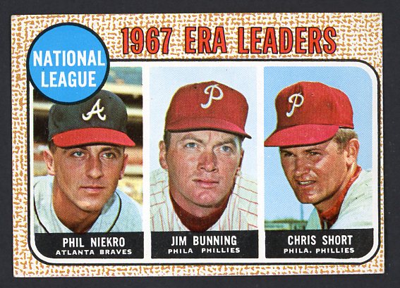 1968 Topps Baseball #007 N.L. ERA Leaders Niekro EX 466787