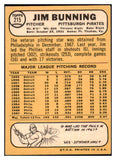 1968 Topps Baseball #215 Jim Bunning Pirates EX-MT 466788