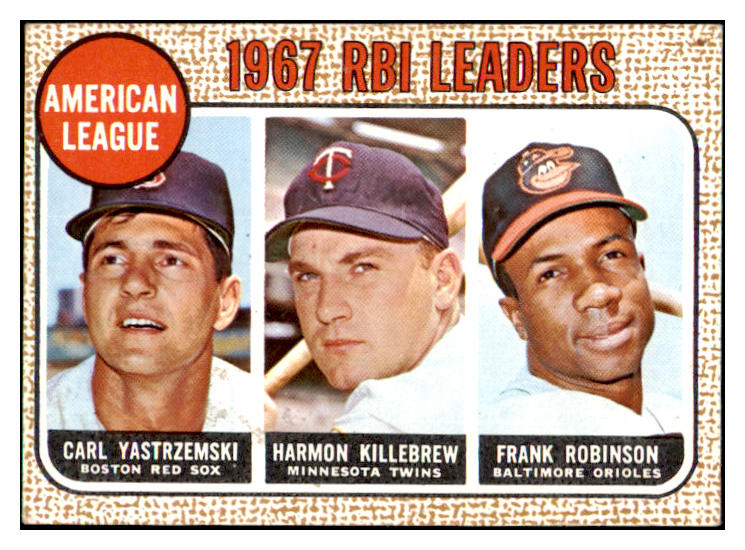 1968 Topps Baseball #004 A.L. RBI Leaders Yastrzemski EX-MT 466798