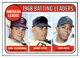 1969 Topps Baseball #001 A.L. Batting Leaders Yastrzemski NR-MT 466836
