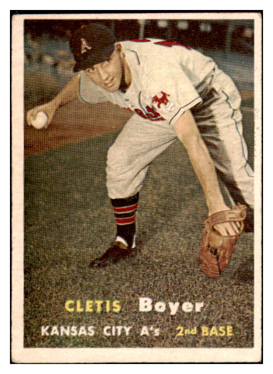 1957 Topps Baseball #121 Clete Boyer A's VG-EX 466867