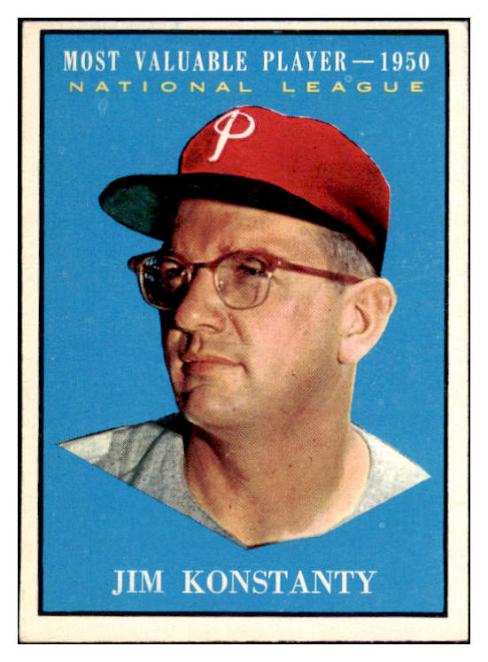 1961 Topps Baseball #479 Jim Konstanty MVP Phillies EX-MT 466928
