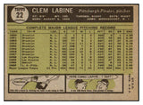 1961 Topps Baseball #022 Clem Labine Pirates EX-MT 466966