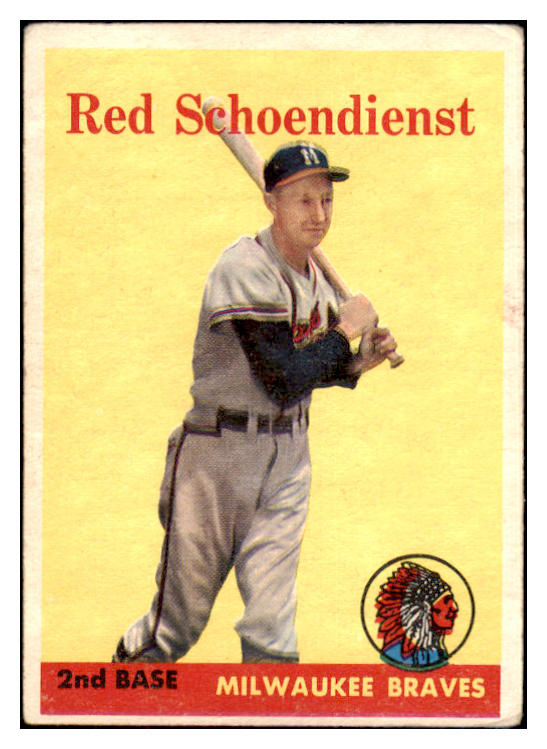 1958 Topps Baseball #190 Red Schoendienst Braves VG 467036