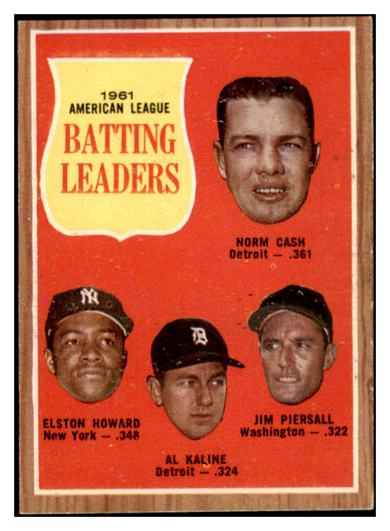 1962 Topps Baseball #051 A.L. Batting Leaders Al Kaline EX 467054