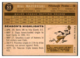 1960 Topps Baseball #055 Bill Mazeroski Pirates EX 467194