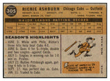 1960 Topps Baseball #305 Richie Ashburn Cubs VG-EX 467205