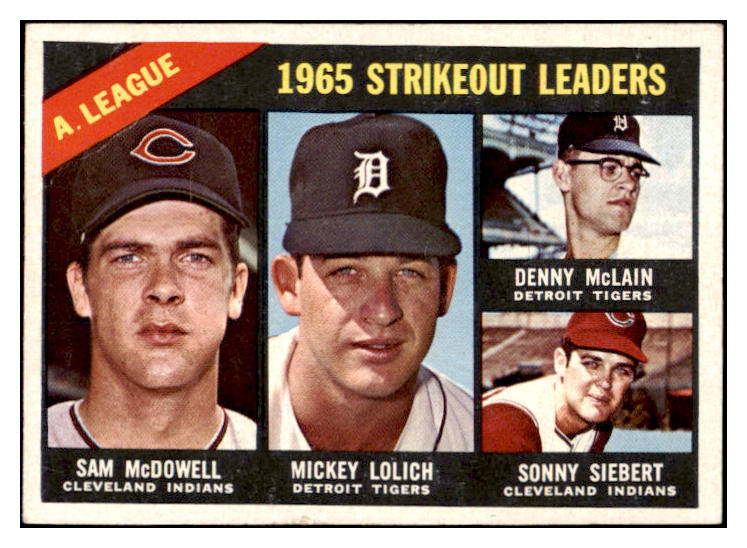 1966 Topps Baseball #226 A.L. Strike Out Leaders McDowell GD-VG 467272