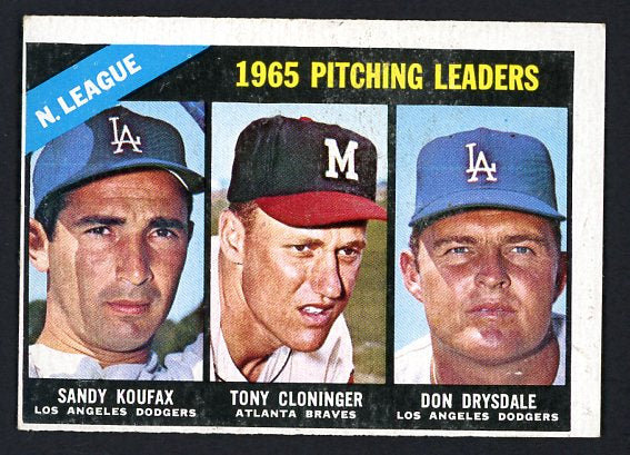 1966 Topps Baseball #223 N.L. Win Leaders Sandy Koufax VG-EX 467304