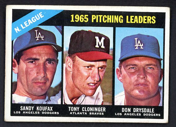 1966 Topps Baseball #223 N.L. Win Leaders Sandy Koufax VG-EX 467307