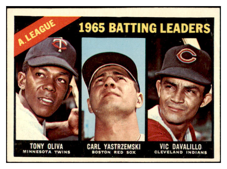 1966 Topps Baseball #216 A.L. Batting Leaders Yastrzemski VG-EX 467327
