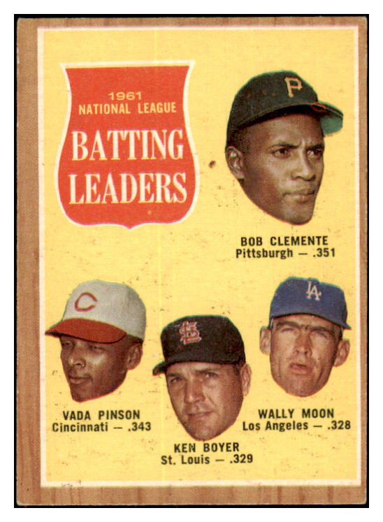 1962 Topps Baseball #052 N.L. Batting Leaders Clemente VG-EX 467350