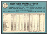 1965 Topps Baseball #513 New York Yankees Team EX 467357