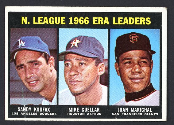 1967 Topps Baseball #234 N.L. ERA Leaders Sandy Koufax VG-EX 467371