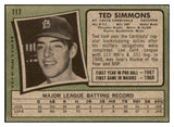 1971 Topps Baseball #117 Ted Simmons Cardinals VG 467378